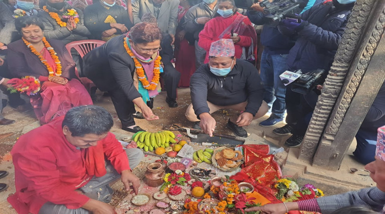 ऊर्जामन्त्रीद्वारा बालकुमारी मन्दिर पुनःनिर्माण कार्यको शिलान्यास